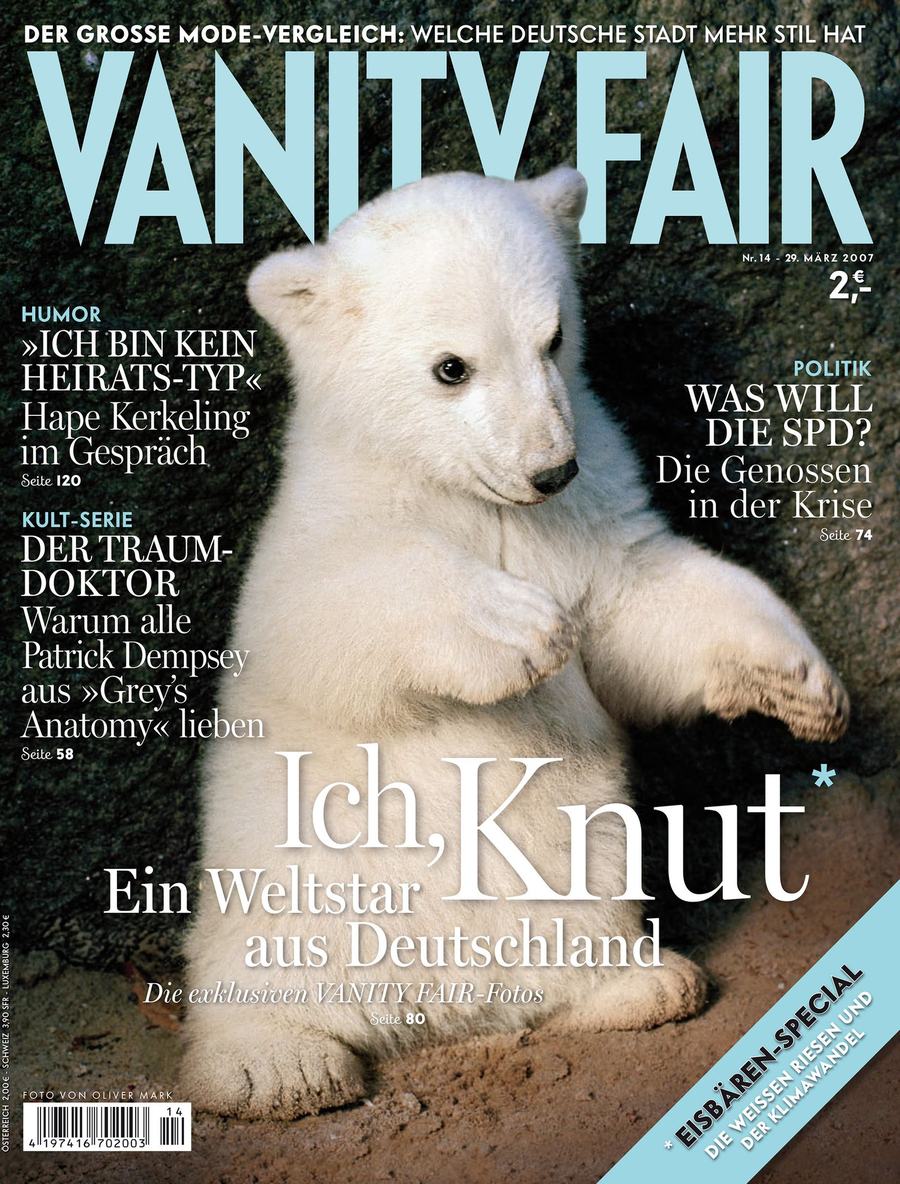 Vanity Fair Germany cover with Knut, titled Ich, Knut